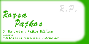 rozsa pajkos business card